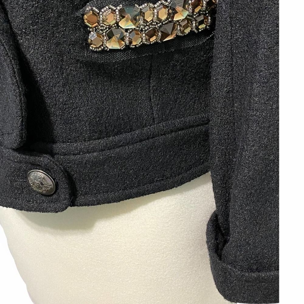 Loft Wool Blazer Double Breasted Gemstones Black 2 - Picture 10 of 15